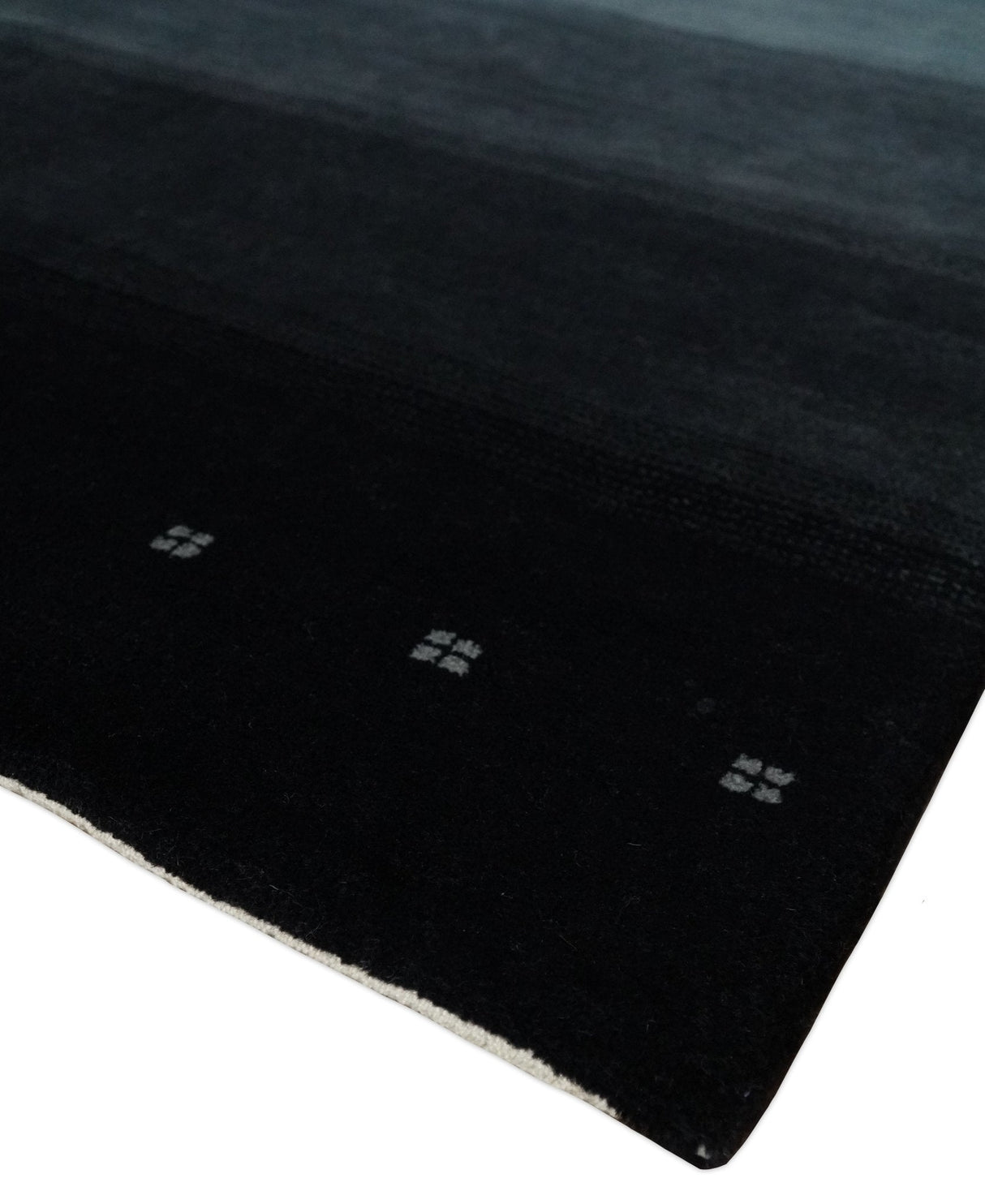 5x7 Black, Charcoal and Gray Striped Wool Hand Woven Southwestern Lori Rug