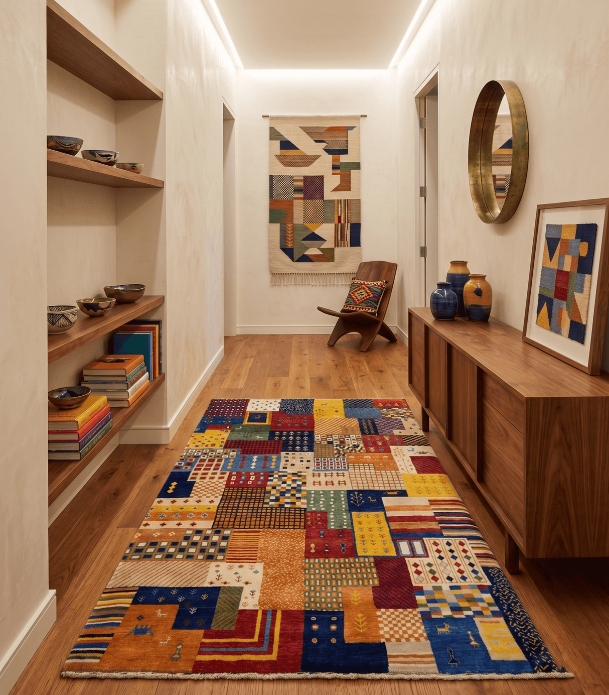 5x7 Multicolor Shapes Modern Wool Hand Woven Southwestern Lori Gabbeh Rug