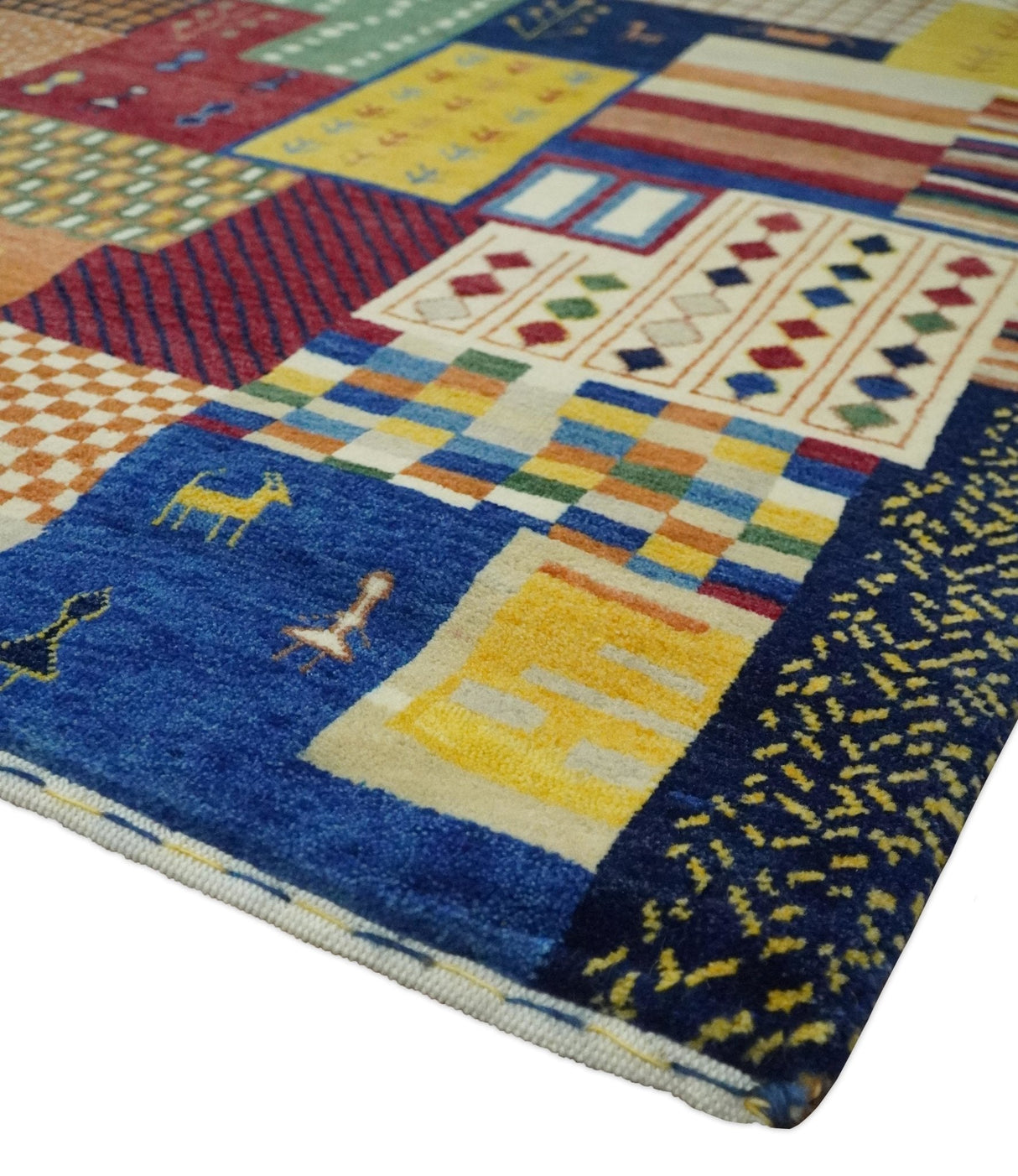 5x7 Multicolor Shapes Modern Wool Hand Woven Southwestern Lori Gabbeh Rug