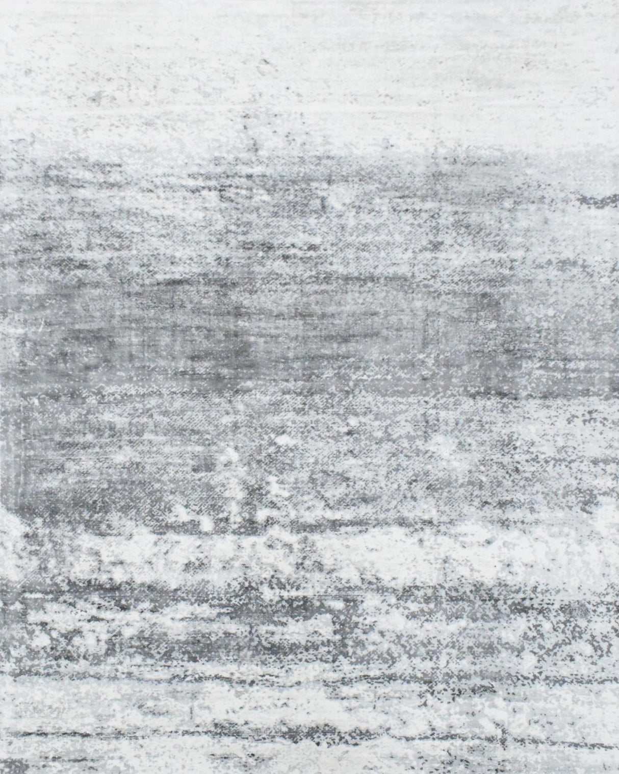 5x7.6 Rug, Abstract Ivory and Gray Rug made with Viscose Art Silk-Area Rug-Parc Decor