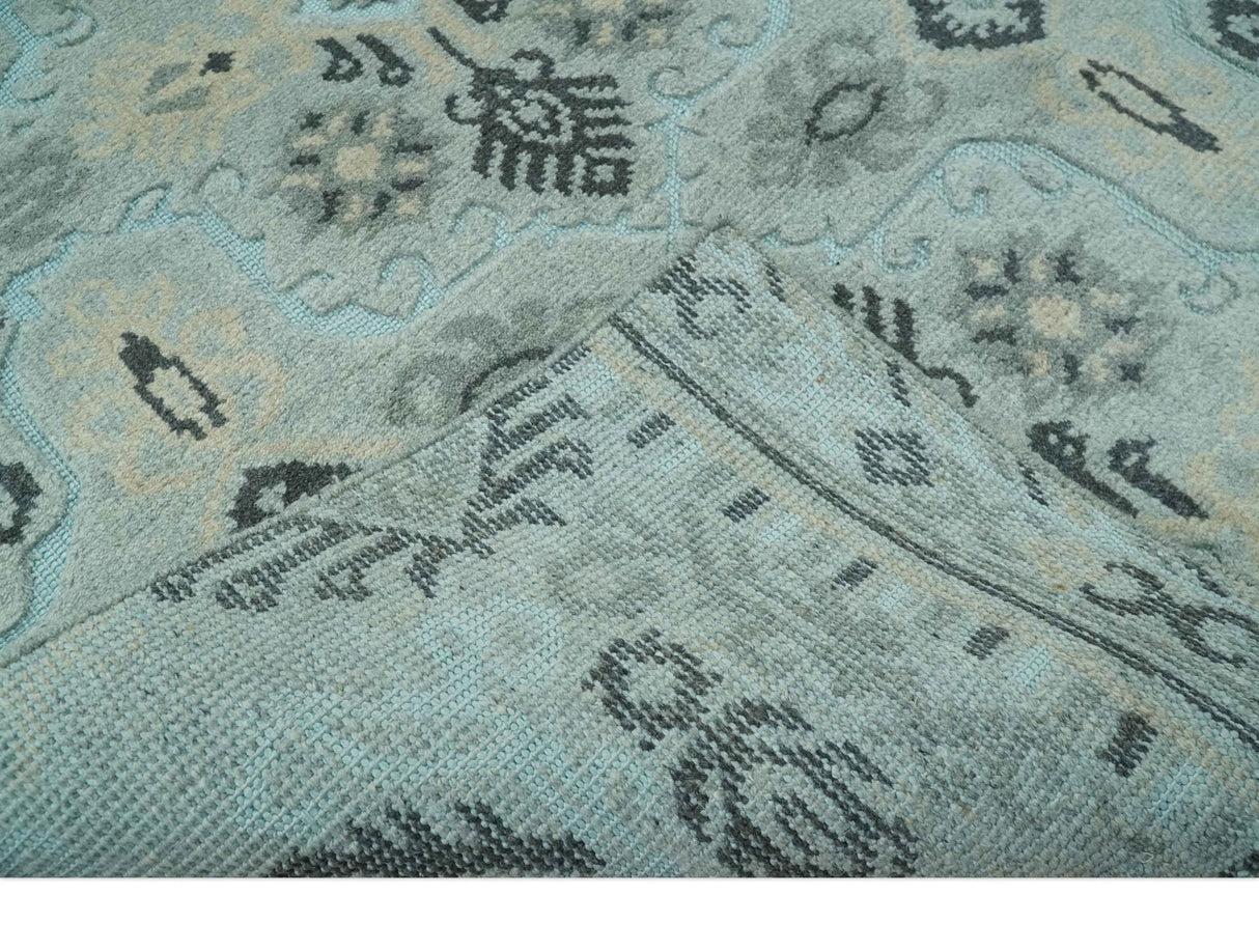 5x8 Blue, Silver and Charcoal Traditional Mamluk Design Hand Knotted wool Area Rug