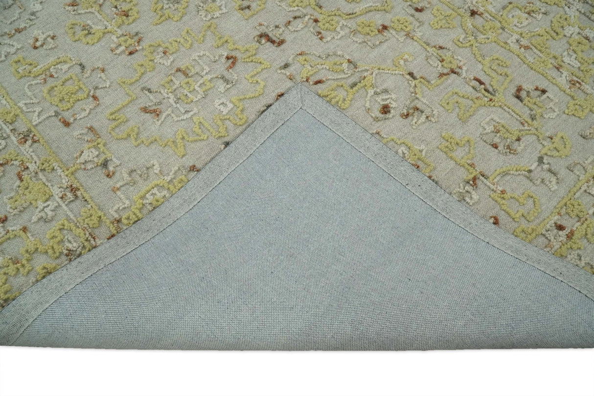 5x8 Hand Tufted Beige Wool Textured Loop Area Rug