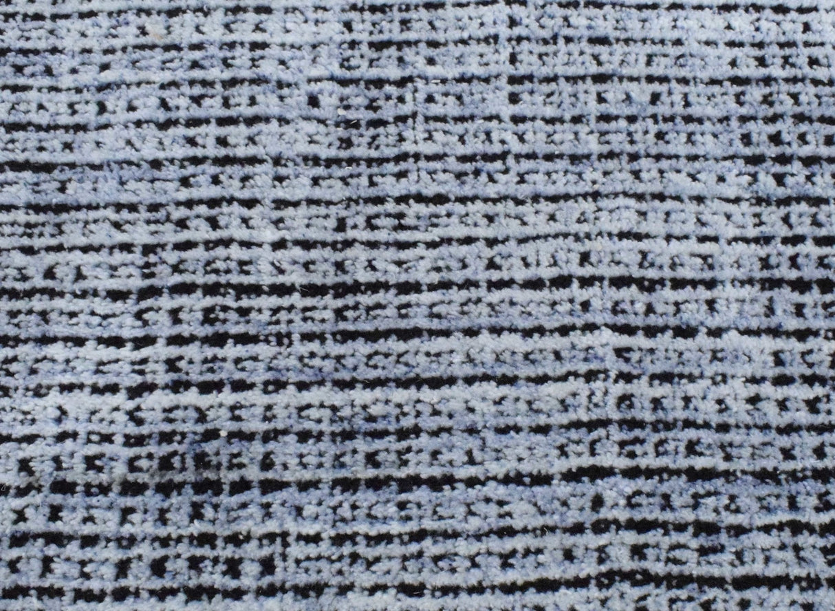 5x8 Silver and Black Modern Contemporary Hand Loom Viscose Area Rug