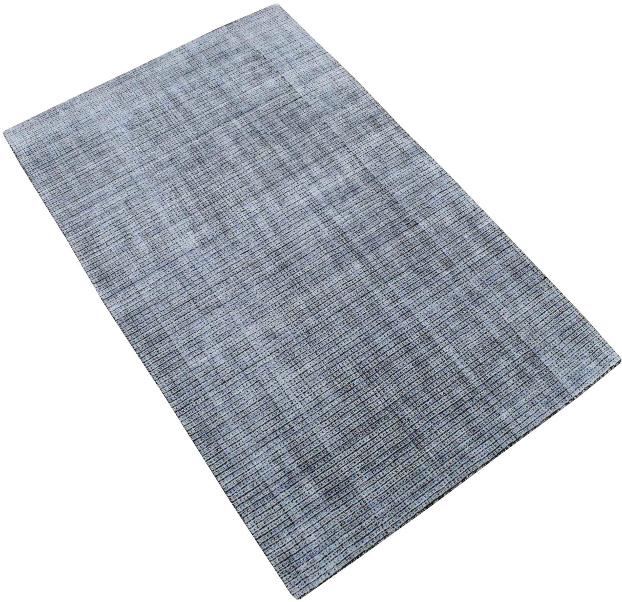 5x8 Silver and Black Modern Contemporary Hand Loom Viscose Area Rug