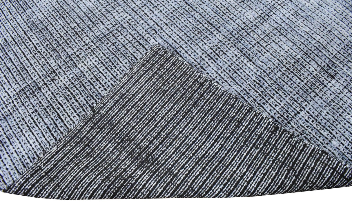 5x8 Silver and Black Modern Contemporary Hand Loom Viscose Area Rug