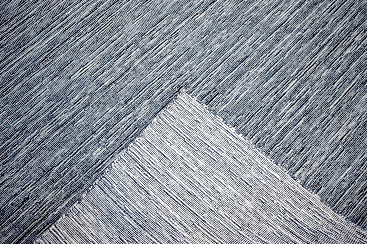 5x8 Solid Gray Rug | Handmade Wool & Viscose Area Rug | TRD1007158