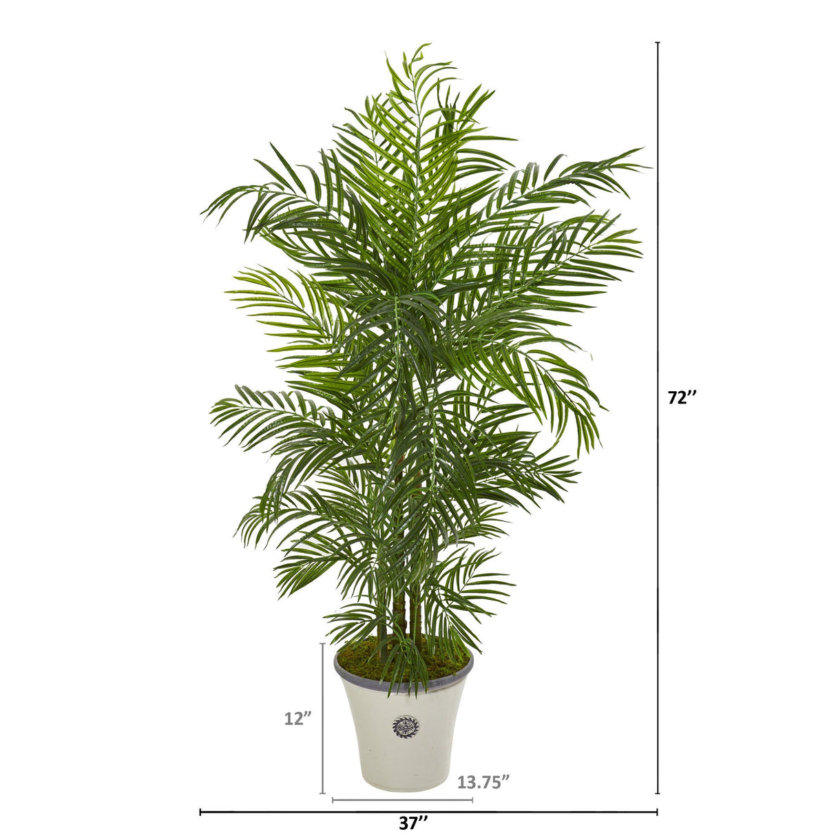 6’ Areca Palm Artificial Tree in Planter(Indoor/Outdoor)-Parc Decor