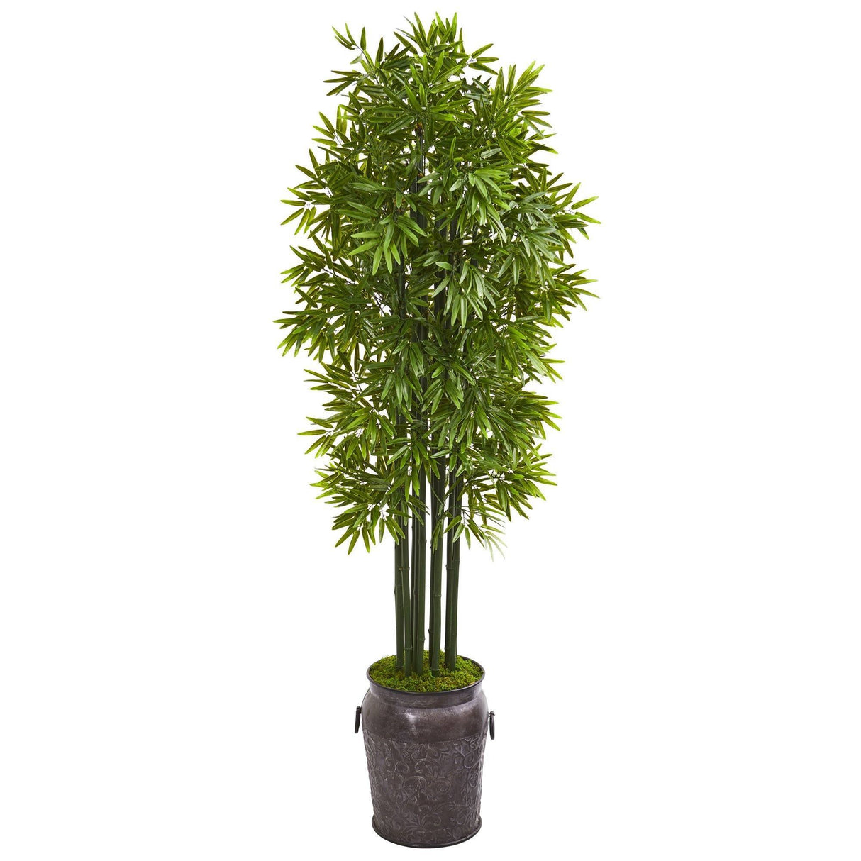 6’ Bamboo Artificial Tree with Black Trunks in Planter (Indoor/Outdoor)-Parc Decor