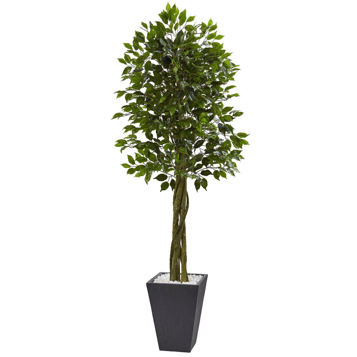 6' Ficus Tree with Slate Planter UV Resistant (Indoor Outdoor)-Parc Decor