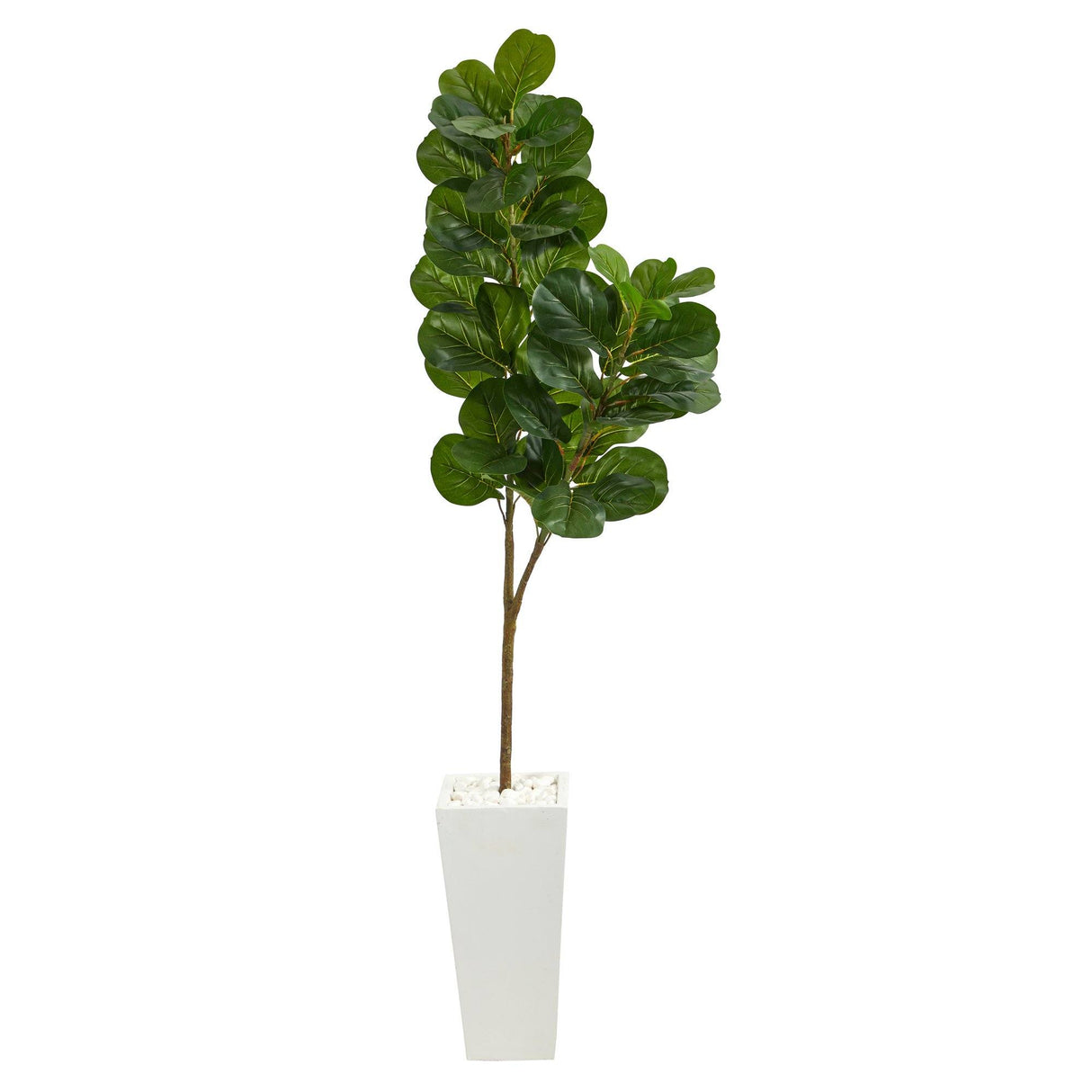 6’ Fiddle leaf Fig Artificial Tree in Tall White Planter-Parc Decor