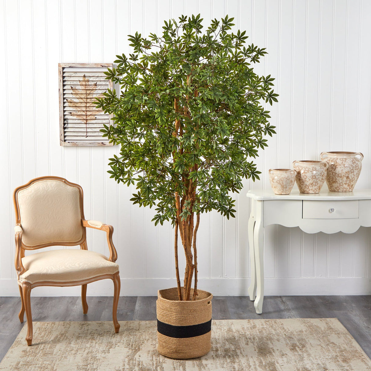 6’ Japanese Maple Artificial Tree in Handmade Natural Cotton Planter-Parc Decor