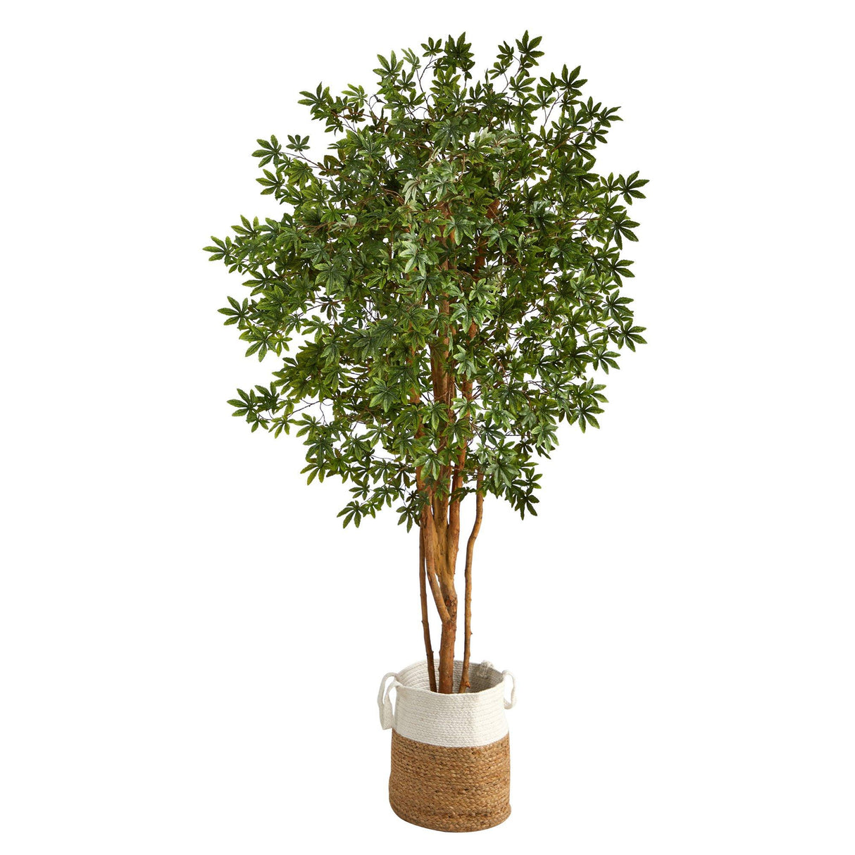 6’ Japanese Maple Artificial Tree in Handmade Natural Jute and Cotton Planter-Parc Decor