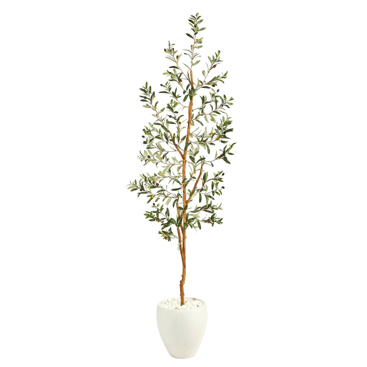 6’ Olive Artificial Tree in White Planter-Parc Decor