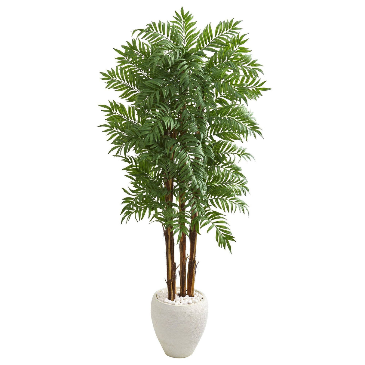 6’ Parlour Artificial Palm Tree in White Planter-Parc Decor