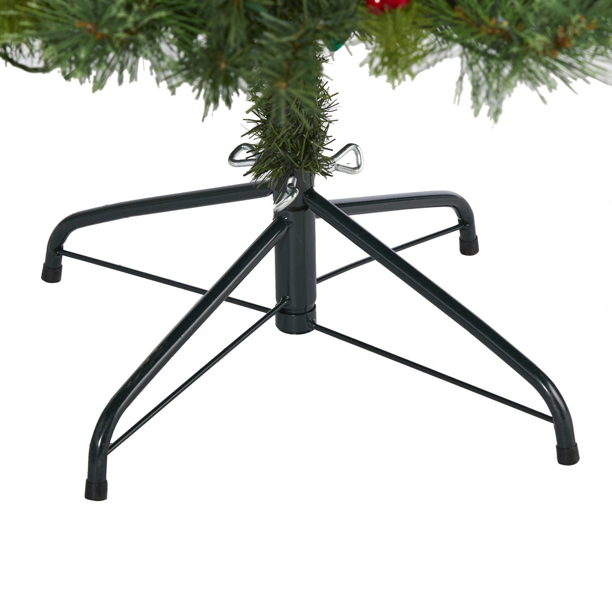 6’ Aberdeen Spruce Artificial Christmas Tree with 350 Clear LED Lights, Pine Cones and Red Berries-Christmas Tree-Parc Decor