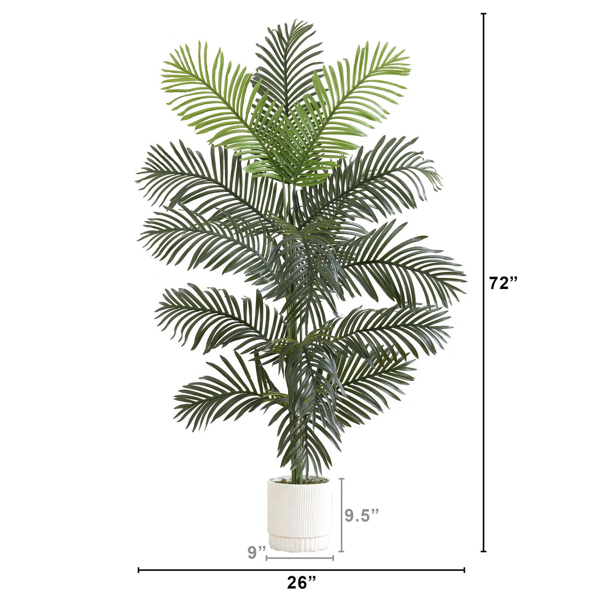 6’ Artificial Paradise Palm with White Decorative Planter-Tree-Parc Decor