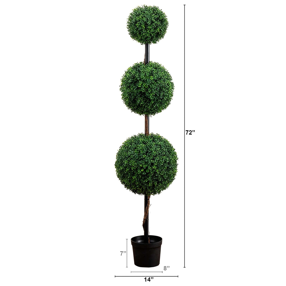 6’ Artificial Triple Ball Boxwood Topiary Tree (Indoor/Outdoor)-Tree-Parc Decor