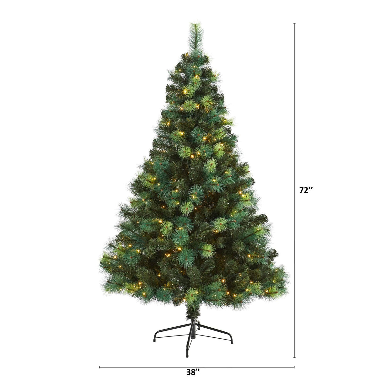 6' Assorted Green Scotch Pine Artificial Christmas Tree with 250 LED Lights-Christmas Tree-Parc Decor