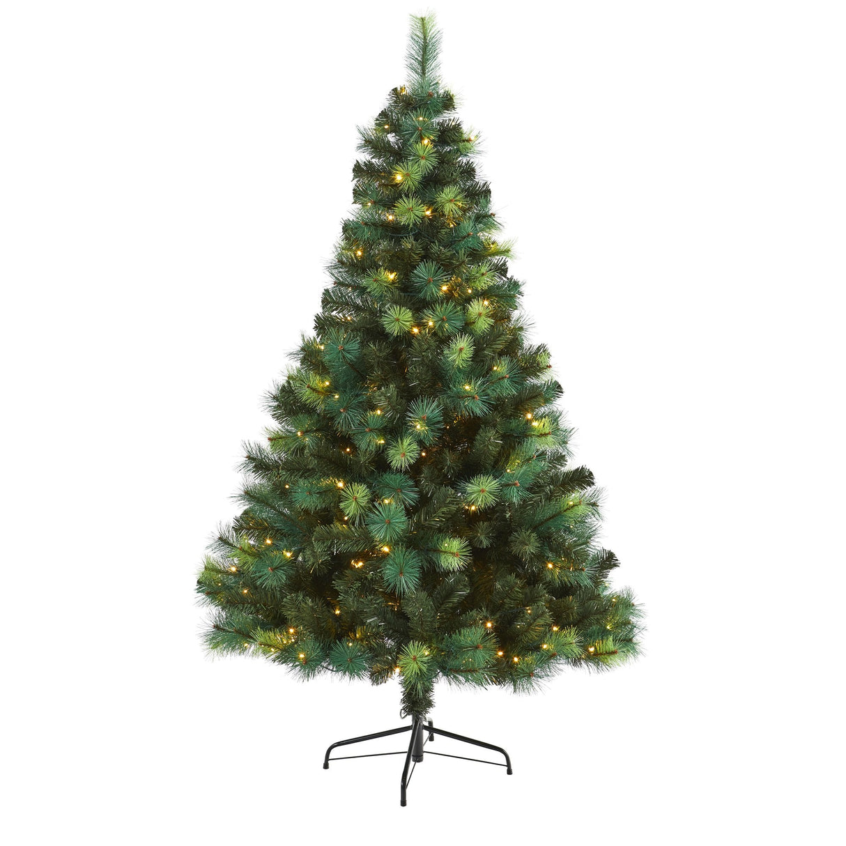 6' Assorted Green Scotch Pine Artificial Christmas Tree with 250 LED Lights-Christmas Tree-Parc Decor