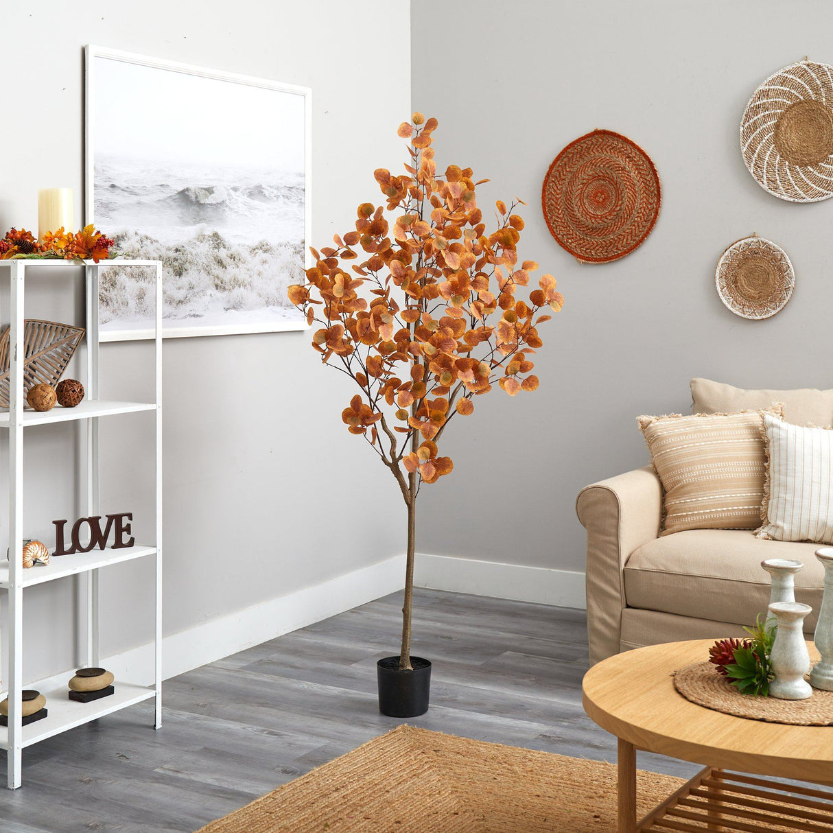 6’ Autumn Eucalyptus Artificial Tree-Tree-Parc Decor