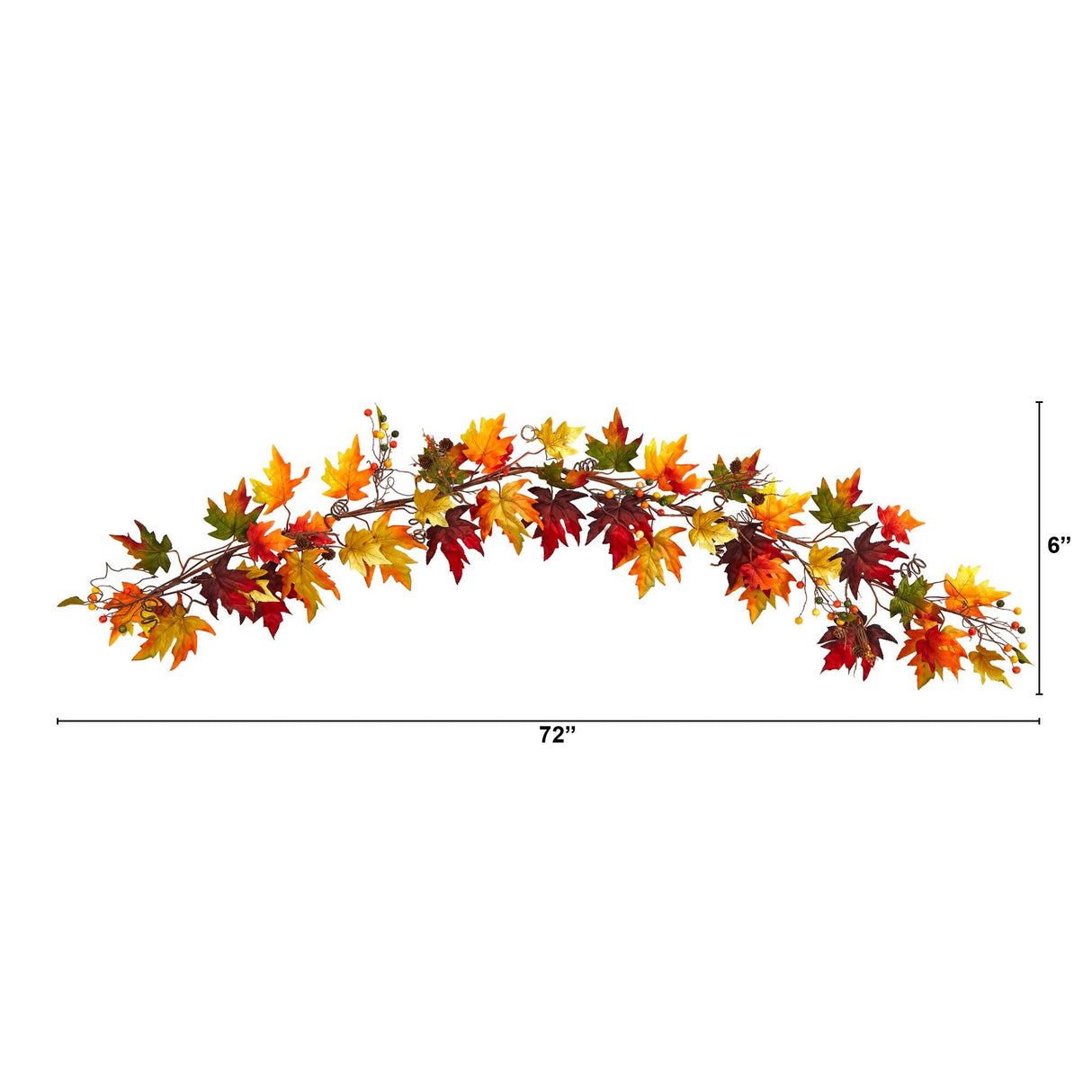 6’ Autumn Maple Leaf and Berry Fall Garland-Garland-Parc Decor