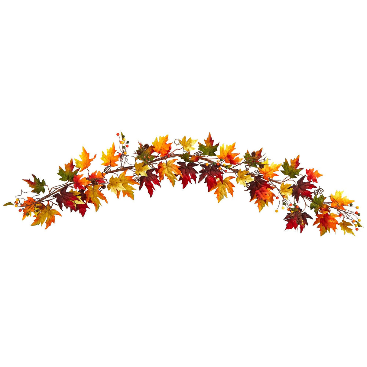 6’ Autumn Maple Leaf and Berry Fall Garland-Garland-Parc Decor