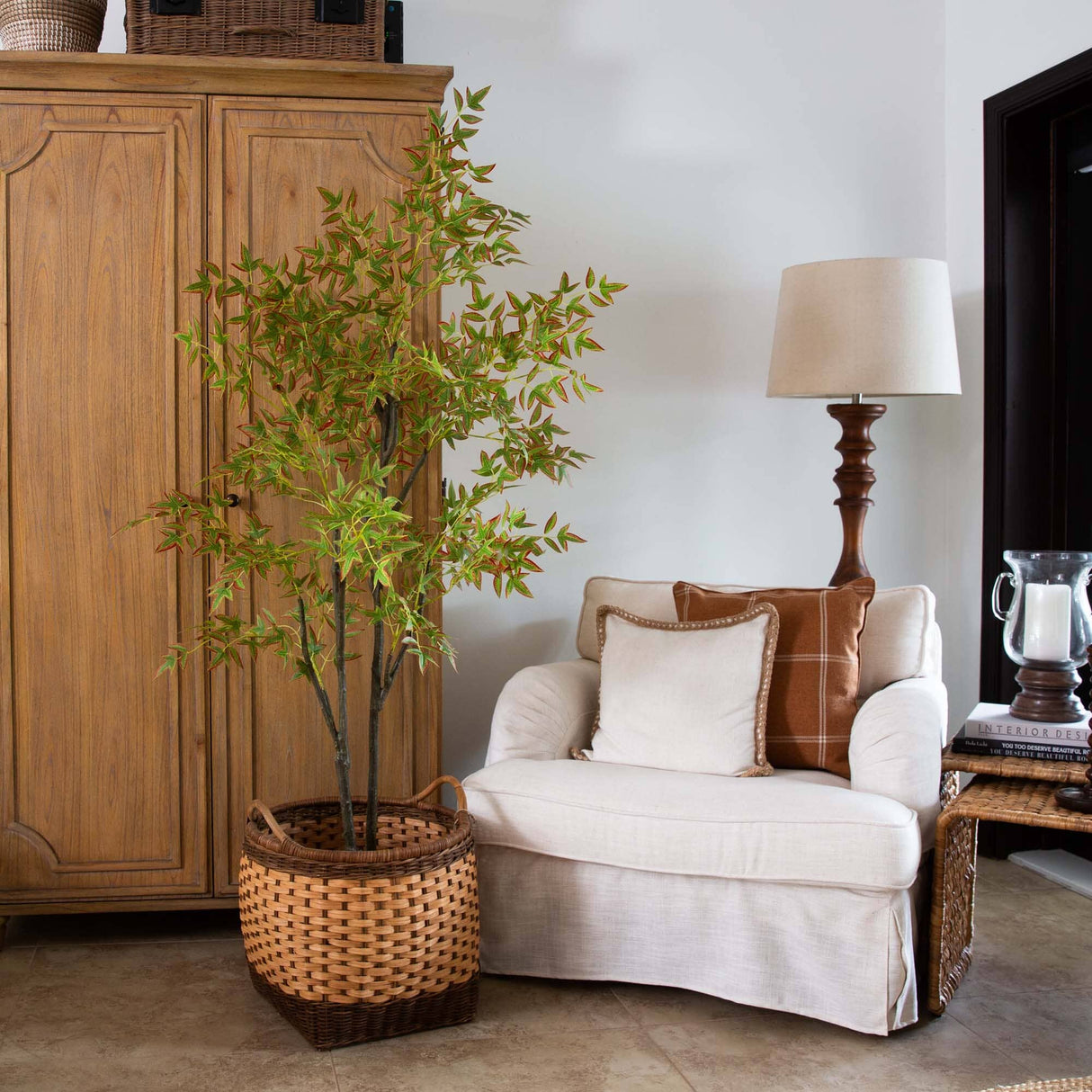 6' Autumn Nandina Artificial Fall Tree-Tree-Parc Decor