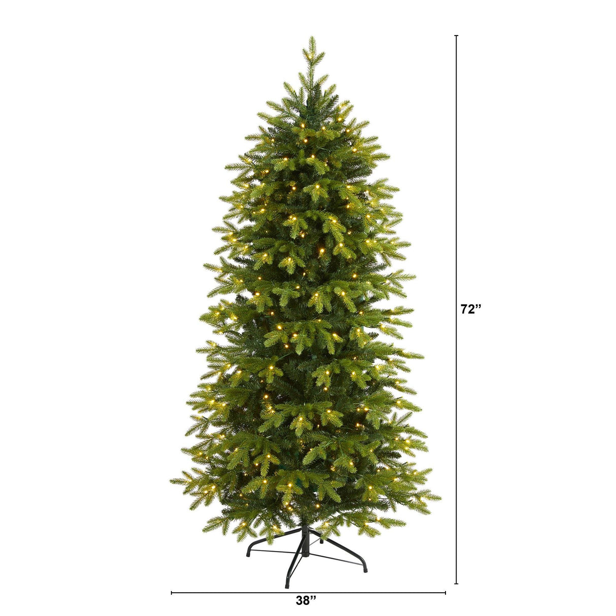 6’ Belgium Fir “Natural Look” Artificial Christmas Tree with 300 Clear LED Lights-Christmas Tree-Parc Decor