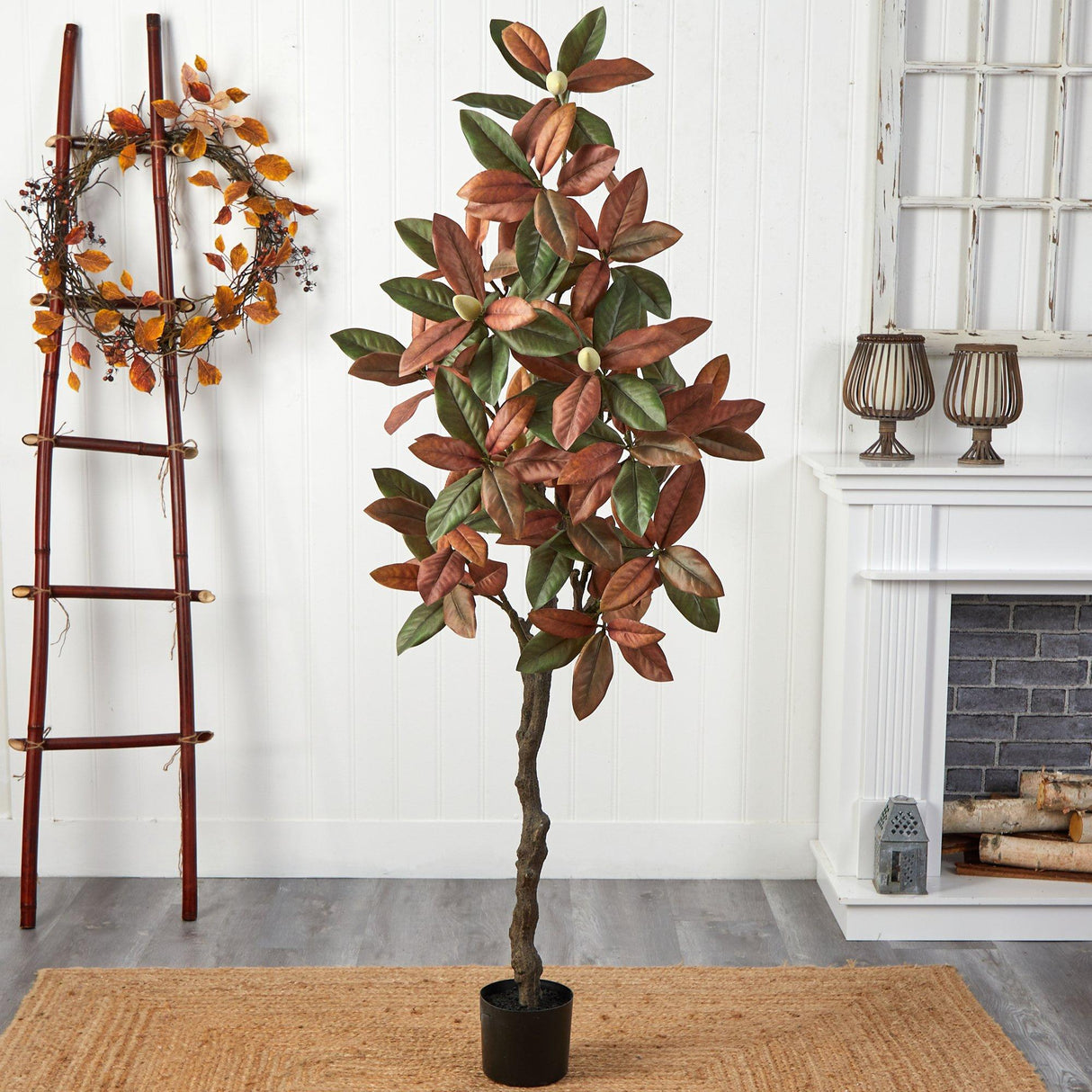 6’ Fall Magnolia Artificial Tree-Tree-Parc Decor