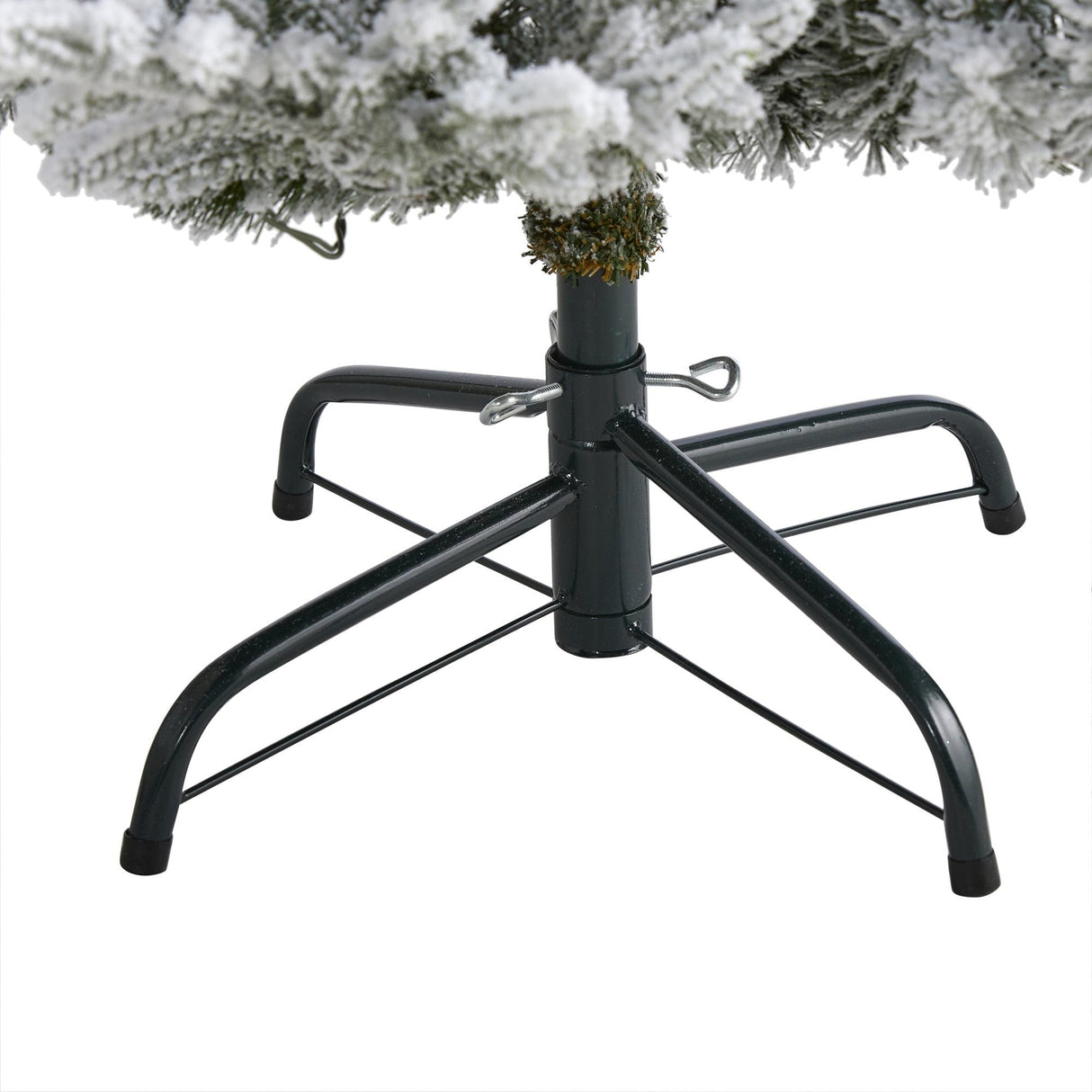 6’ Flocked Fraser Fir Artificial Christmas Tree with 500 Warm White Lights and 236 Bendable Branches-Christmas Tree-Parc Decor