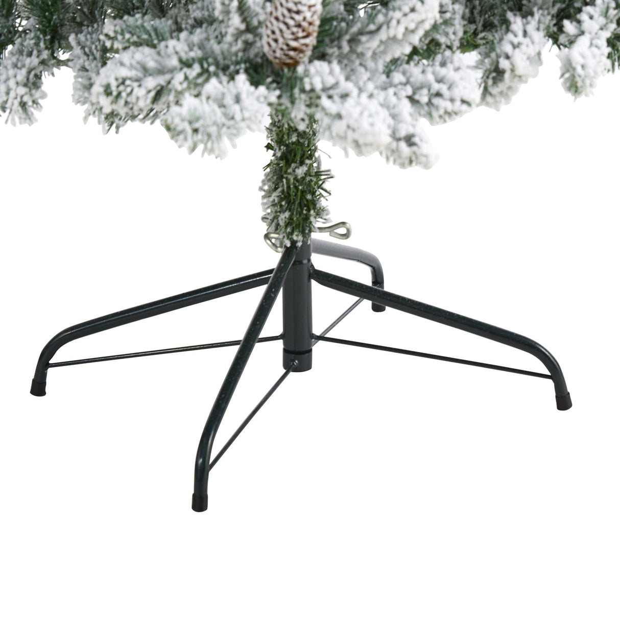 6’ Flocked Livingston Fir Artificial Christmas Tree with Pine Cones and 696 Bendable Branches-Christmas Tree-Parc Decor