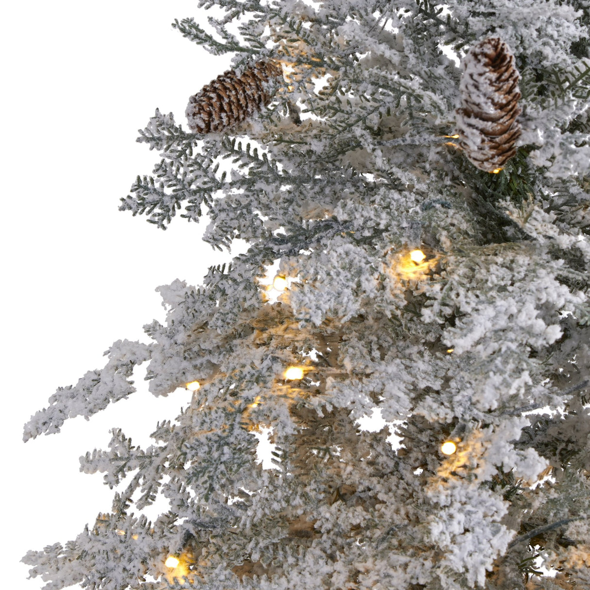 6' Flocked Montana Down Swept Spruce Artificial Christmas Tree with 250 Clear LED Lights-Christmas Tree-Parc Decor