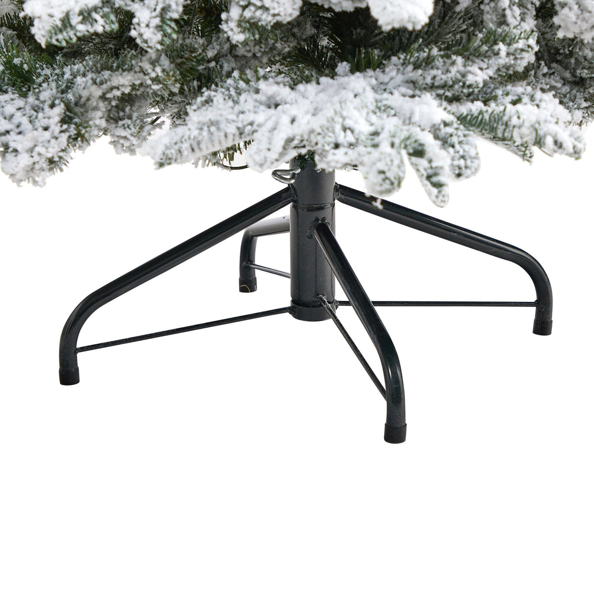 6’ Flocked North Carolina Fir Artificial Christmas Tree with 450 Warm White Lights and 1560 Bendable Branches-Christmas Tree-Parc Decor