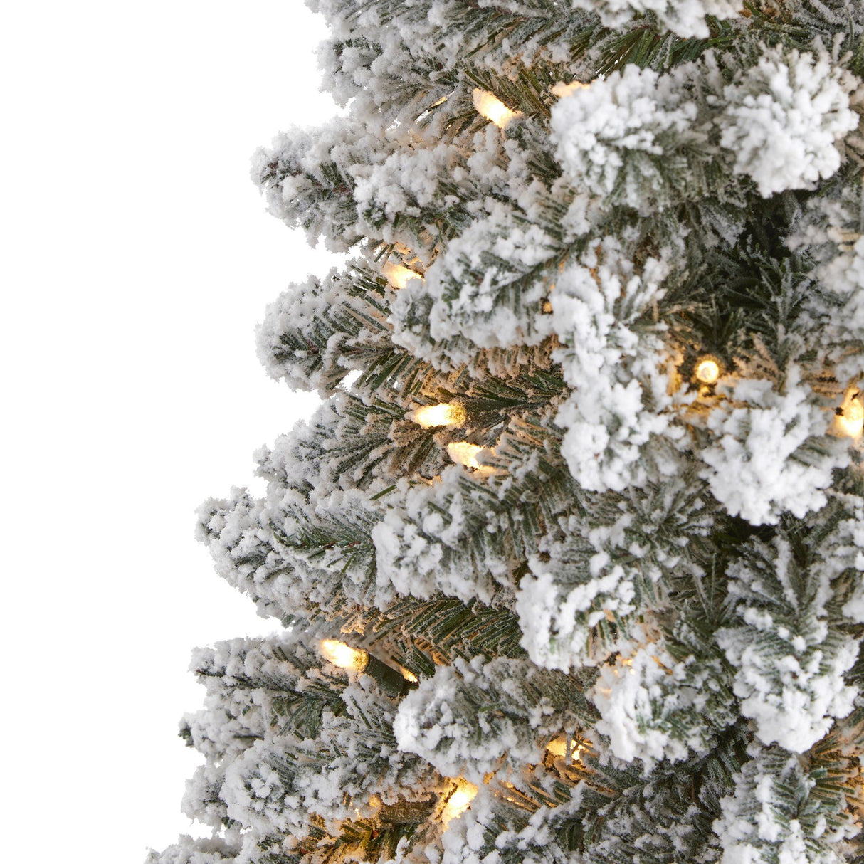 6’ Flocked Pencil Artificial Christmas Tree with 300 Clear Lights and 438 Bendable Branches-Christmas Tree-Parc Decor