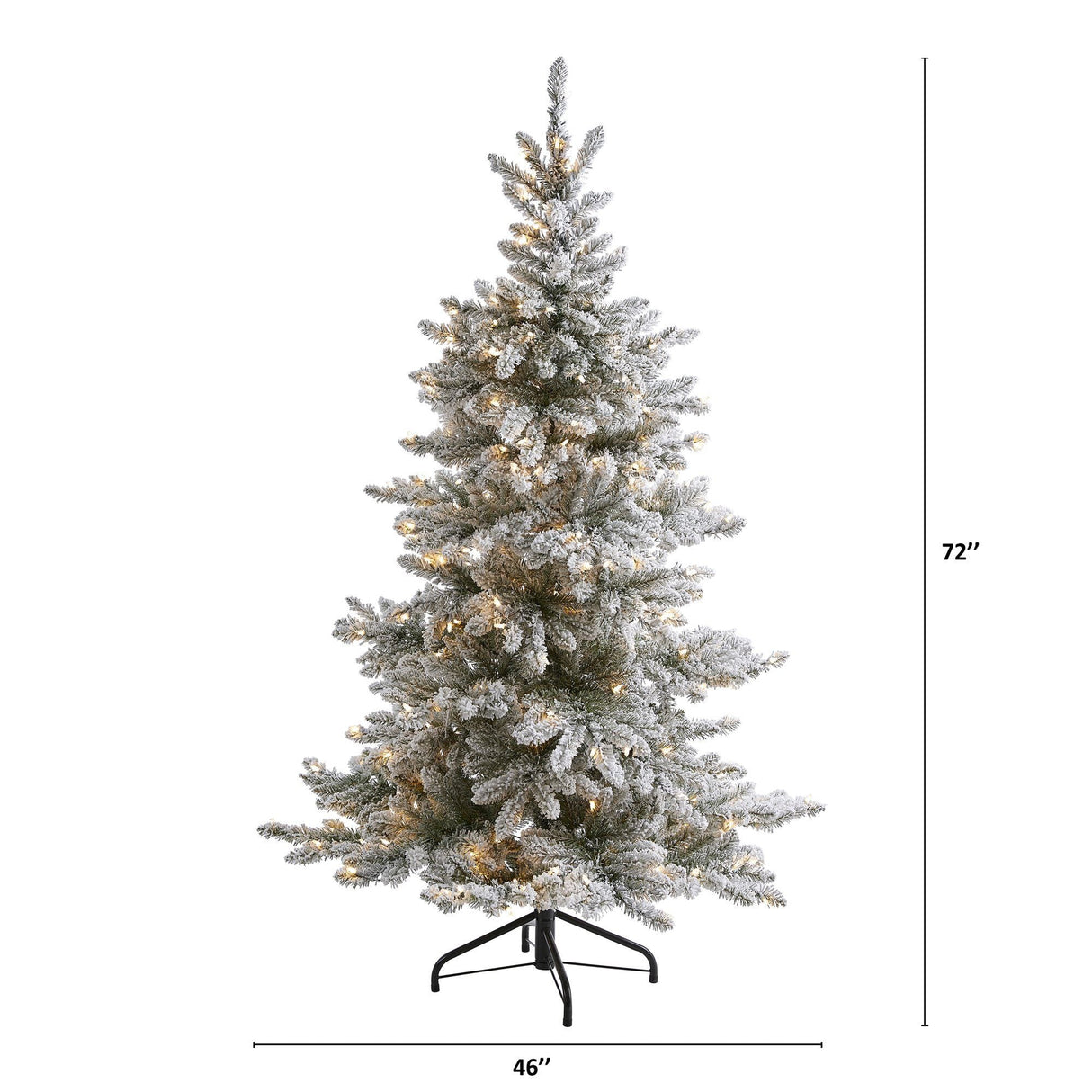 6’ Flocked West Virginia Spruce Artificial Christmas Tree with 300 Clear Lights and 850 Bendable Branches-Christmas Tree-Parc Decor