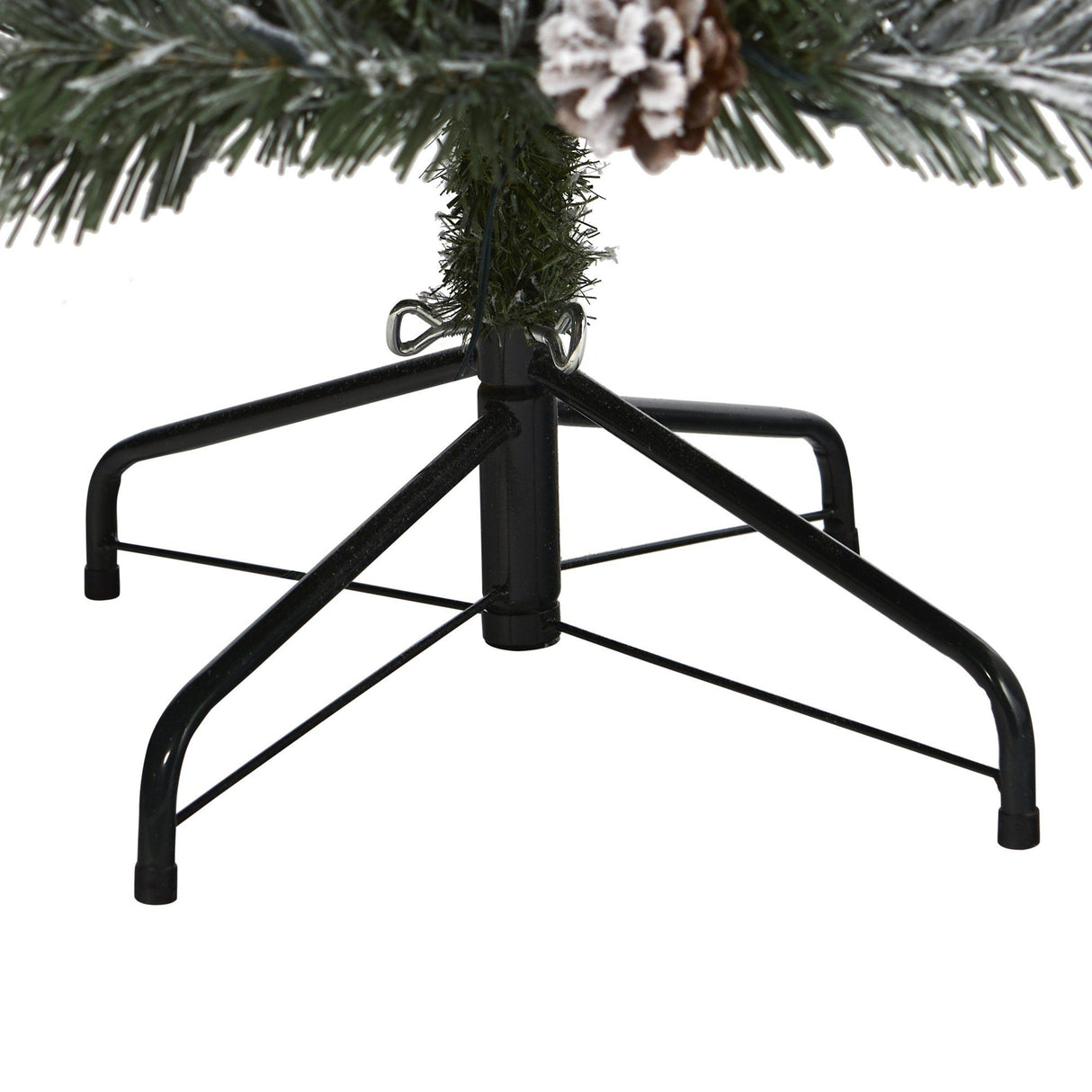 6' Flocked White River Mountain Pine Artificial Christmas Tree with Pinecones-Christmas Tree-Parc Decor