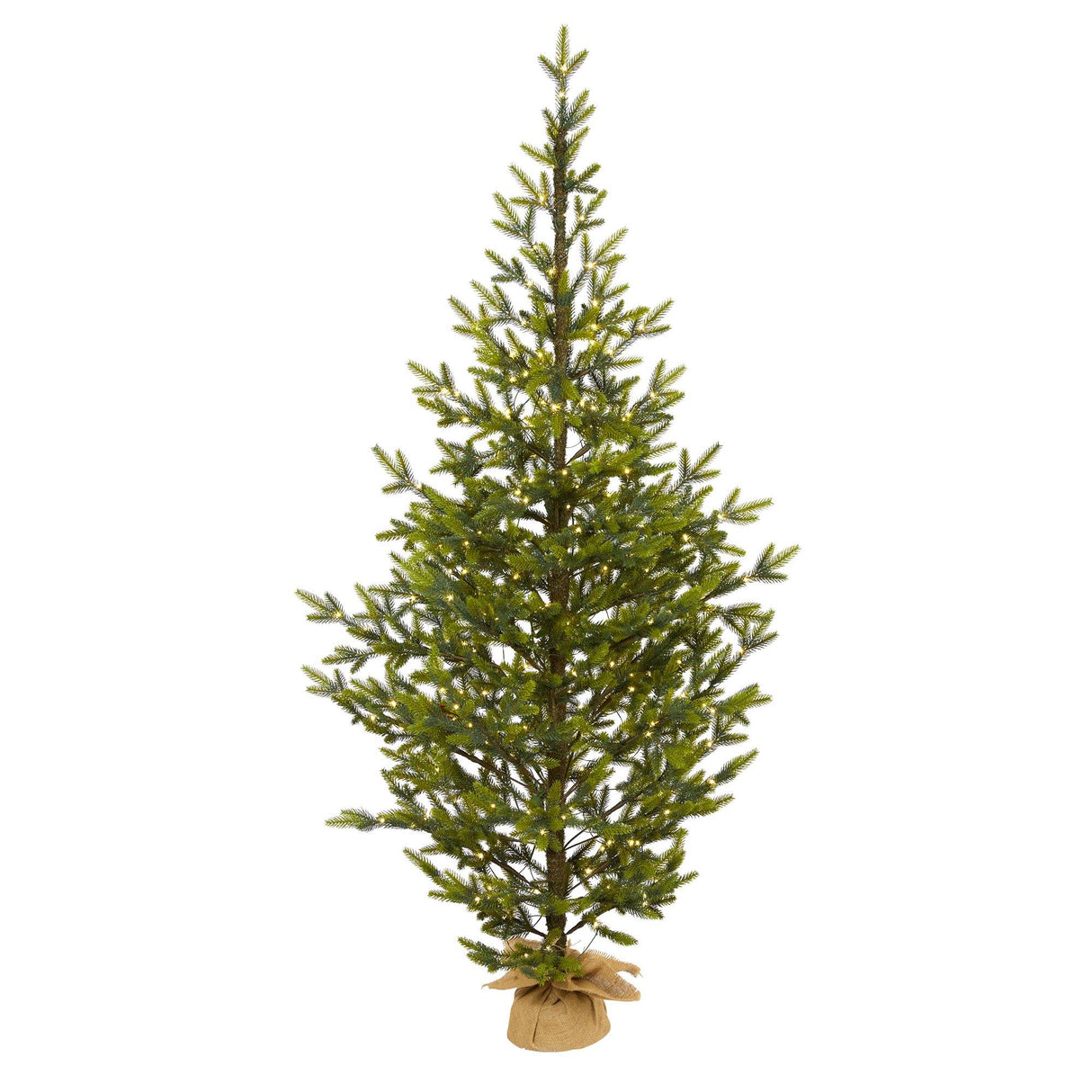 6’ Fraser Fir “Natural Look” Artificial Christmas Tree with 250 Clear LED Lights, a Burlap Base and 1243 Bendable Branches-Christmas Tree-Parc Decor