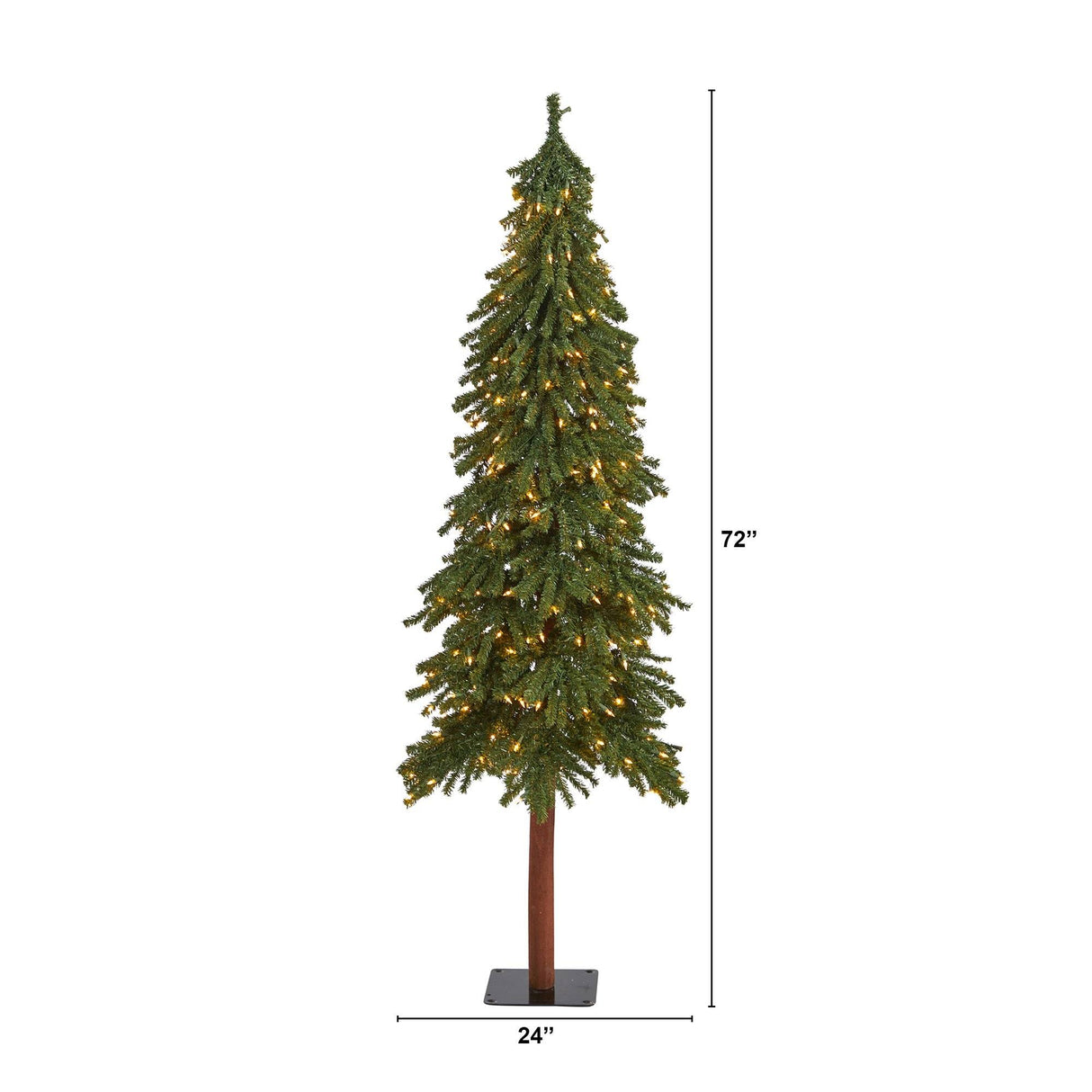 6’ Grand Alpine Artificial Christmas Tree with 300 Clear Lights and 601 Branches on Natural Trunk-Christmas Tree-Parc Decor