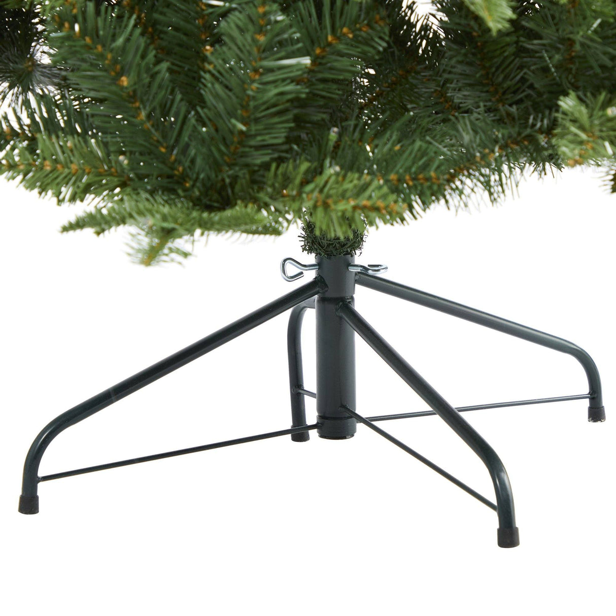 6’ Grand Teton Spruce Flat Back Artificial Christmas Tree with 180 Clear LED Lights and 727 Bendable Branches-Christmas Tree-Parc Decor