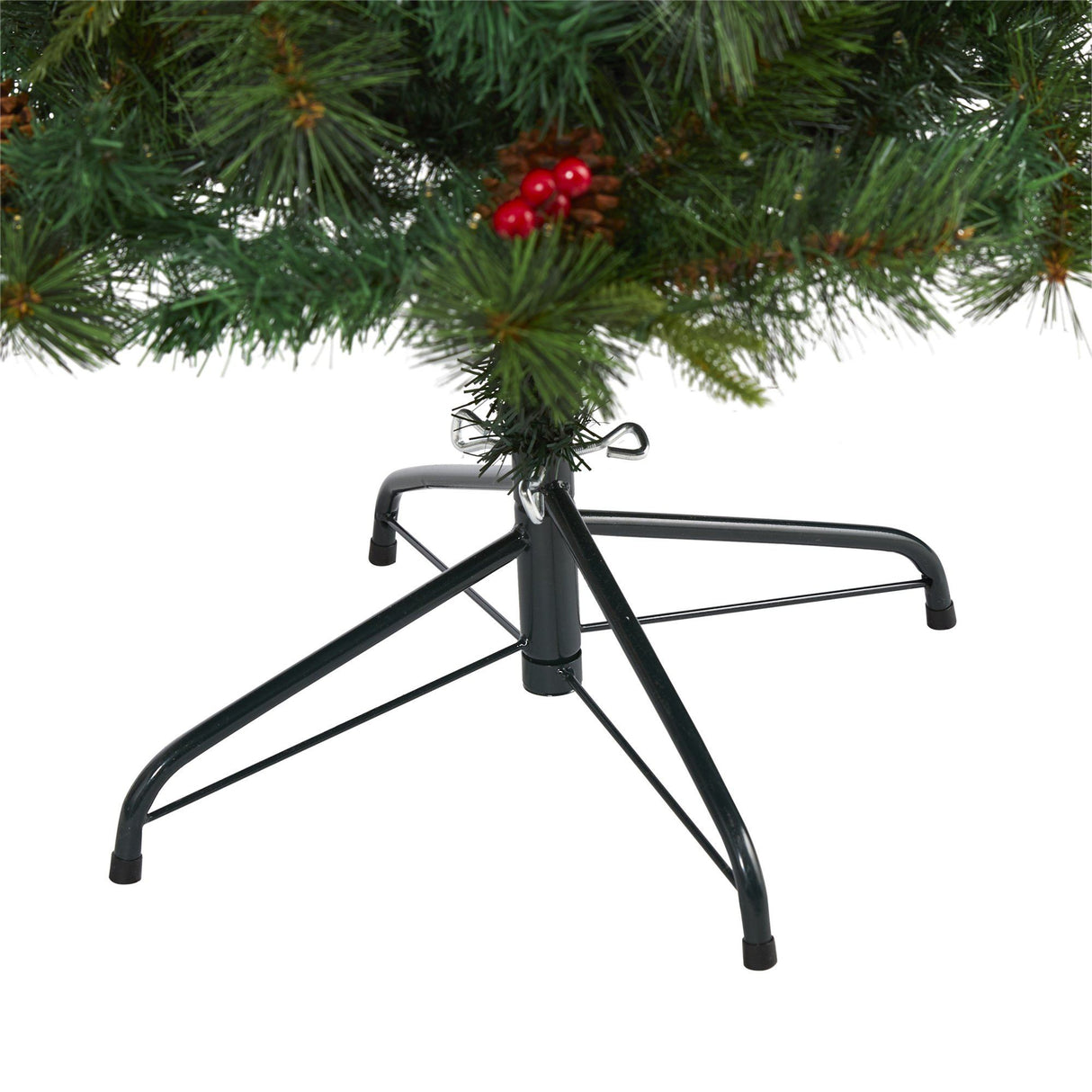 6’ Mixed Pine Artificial Christmas Tree with 250 Clear LED Lights, Pine Cones and Berries-Christmas Tree-Parc Decor