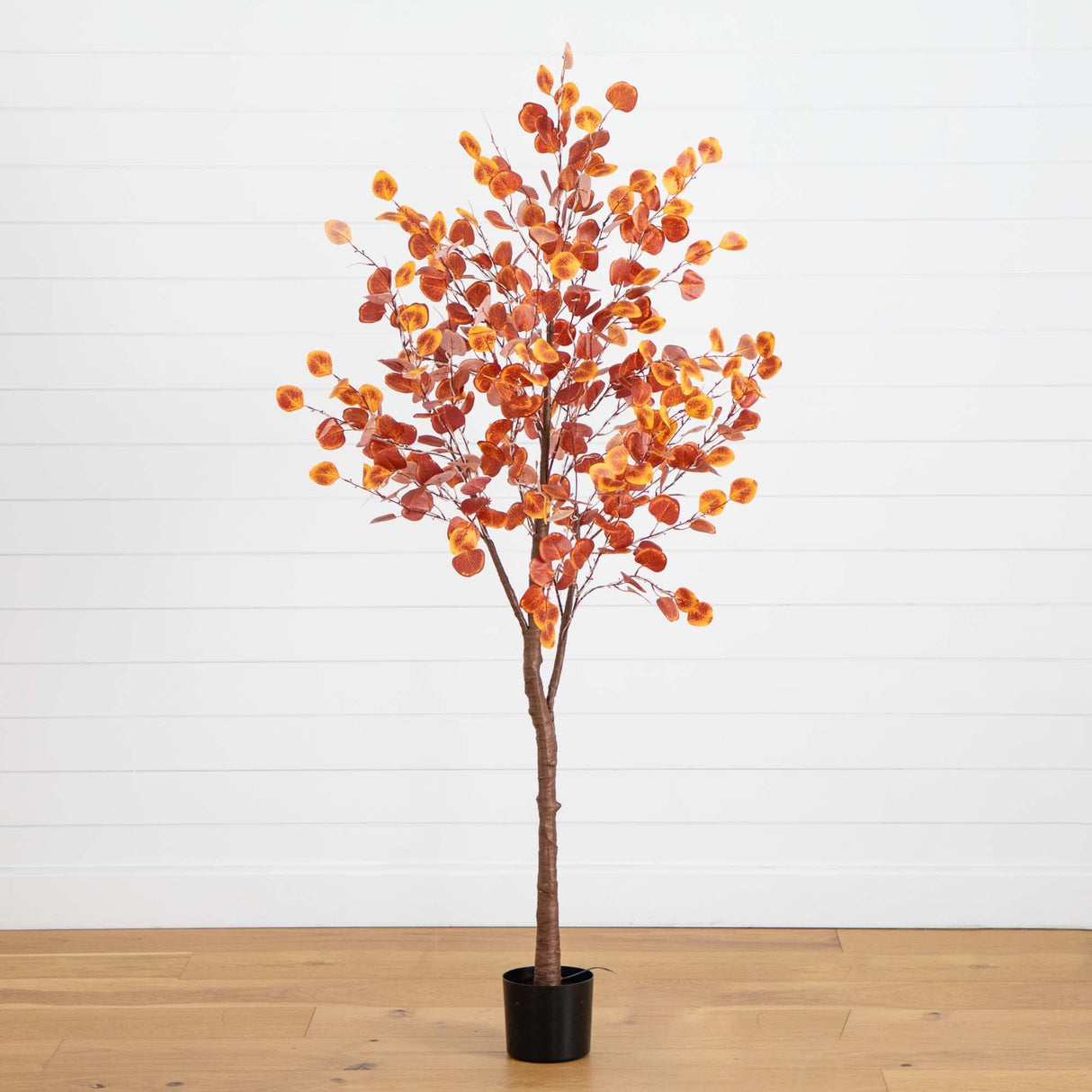 6’ Pre-Lit Autumn Eucalyptus Artificial Fall Tree with 300 Warm White LED Lights-Tree-Parc Decor