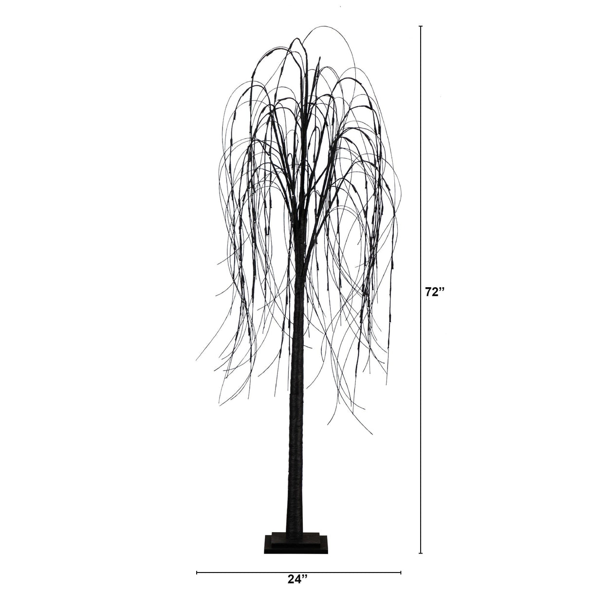 6’ Pre-Lit Halloween Black Willow Artificial Tree with 160 Orange & Purple LED Lights-Tree-Parc Decor