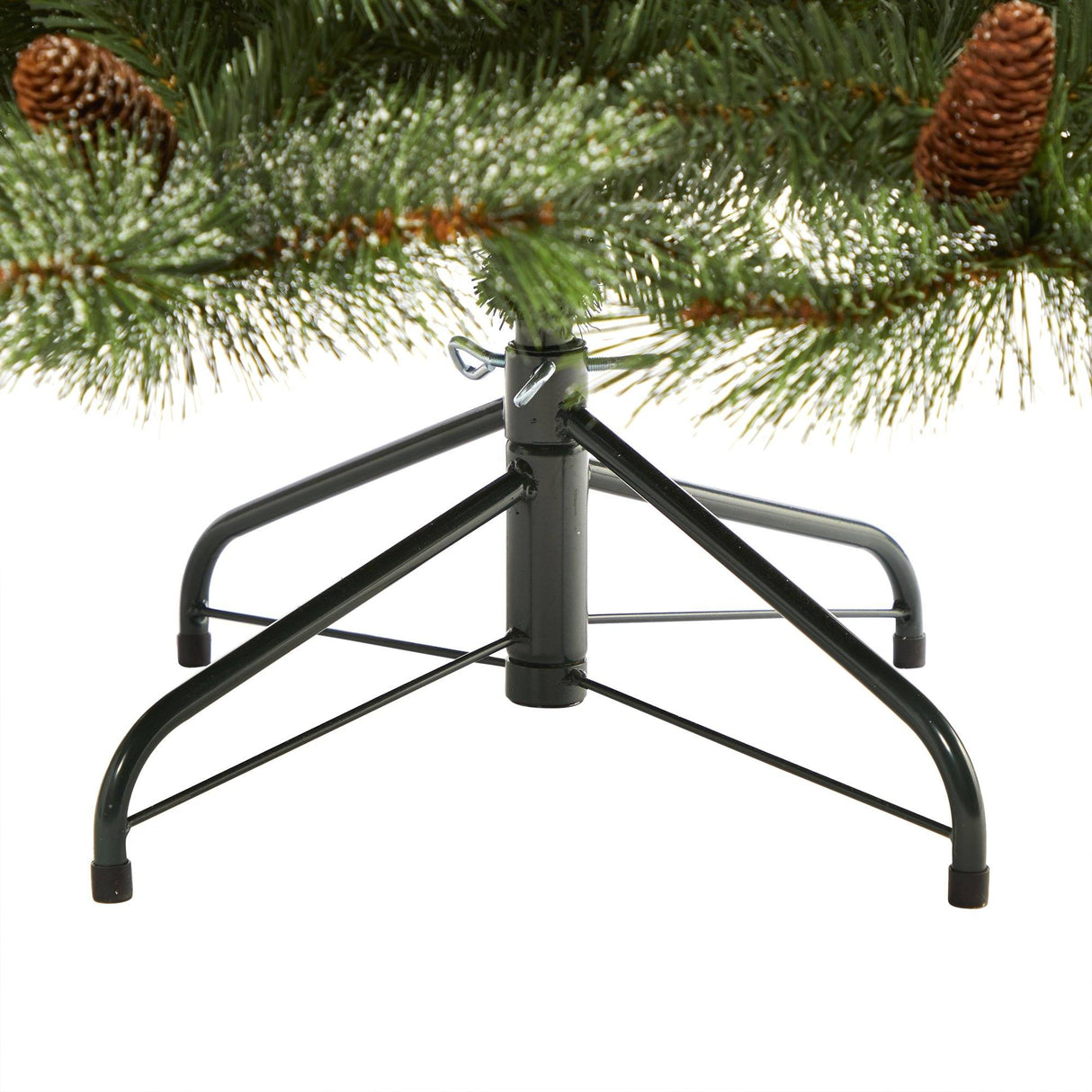 6’ Snowed French Alps Mountain Pine Artificial Christmas Tree with 583 Bendable Branches and Pine Cones-Christmas Tree-Parc Decor