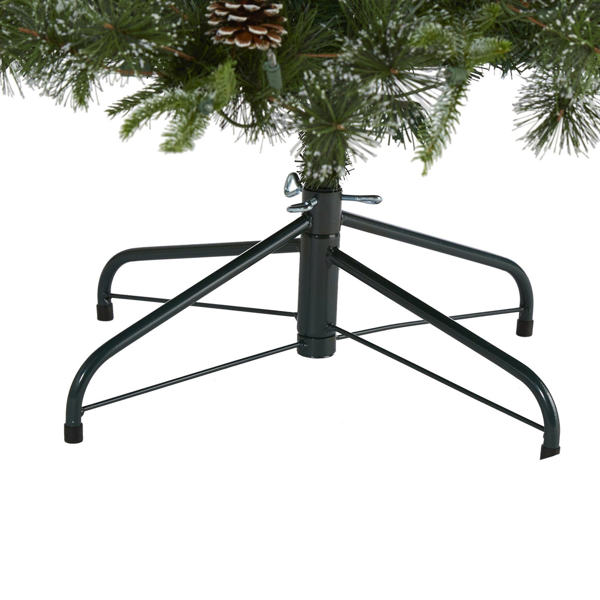 6’ Snowed Tipped Clermont Mixed Pine Artificial Christmas Tree with 250 Clear LED Lights, Pine Cones and 1242 Bendable Branches-Christmas Tree-Parc Decor