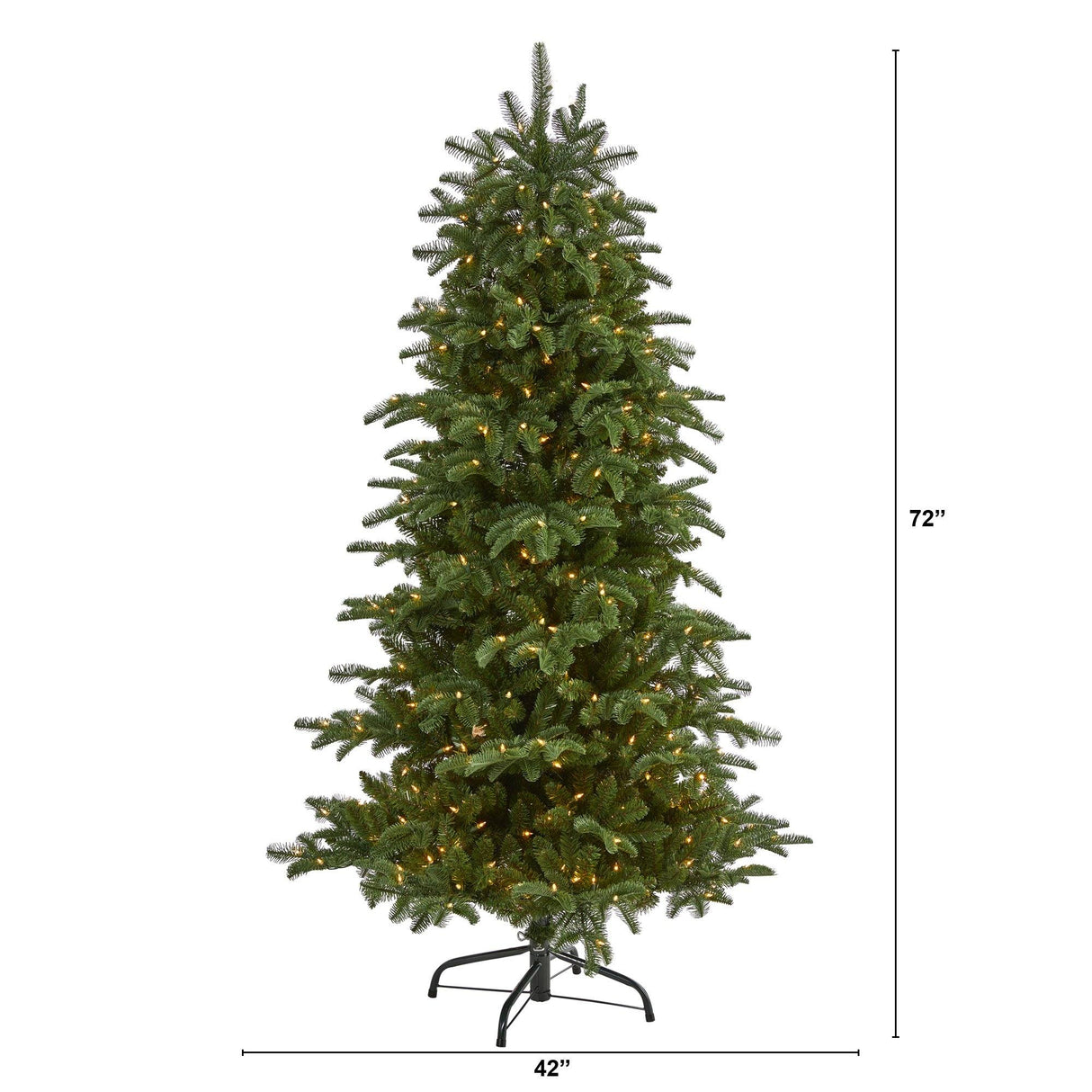 6’ South Carolina Fir Artificial Christmas Tree with 450 Clear Lights and 1598 Bendable Branches-Christmas Tree-Parc Decor