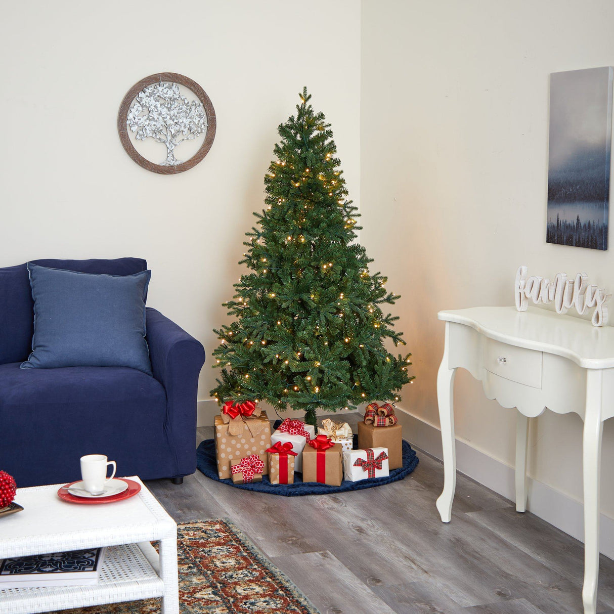 6' Vermont Fir Artificial Christmas Tree with 250 Clear LED Lights-Christmas Tree-Parc Decor