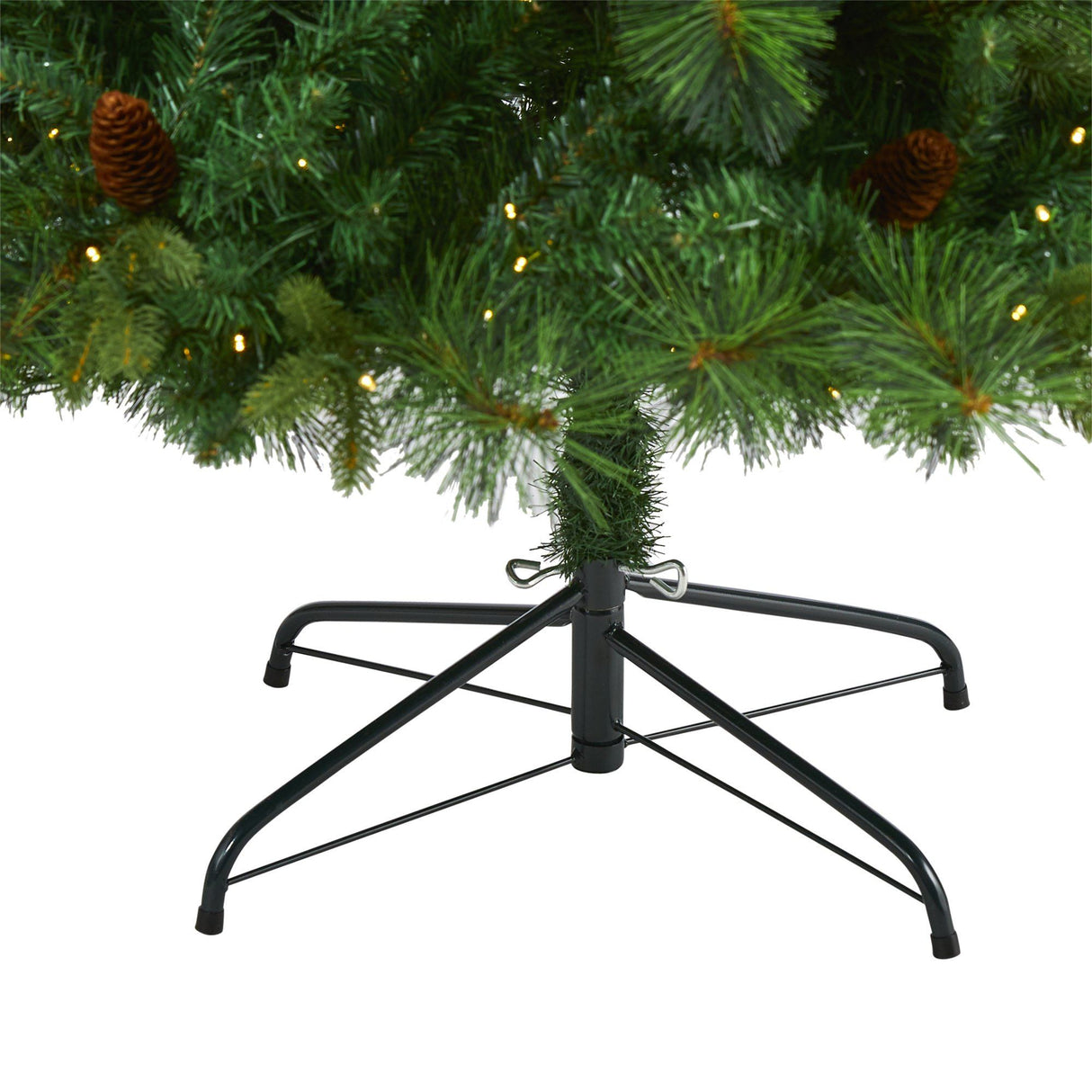 6’ West Virginia Full Bodied Mixed Pine Artificial Christmas Tree with 300 Clear LED Lights and Pine Cones-Christmas Tree-Parc Decor