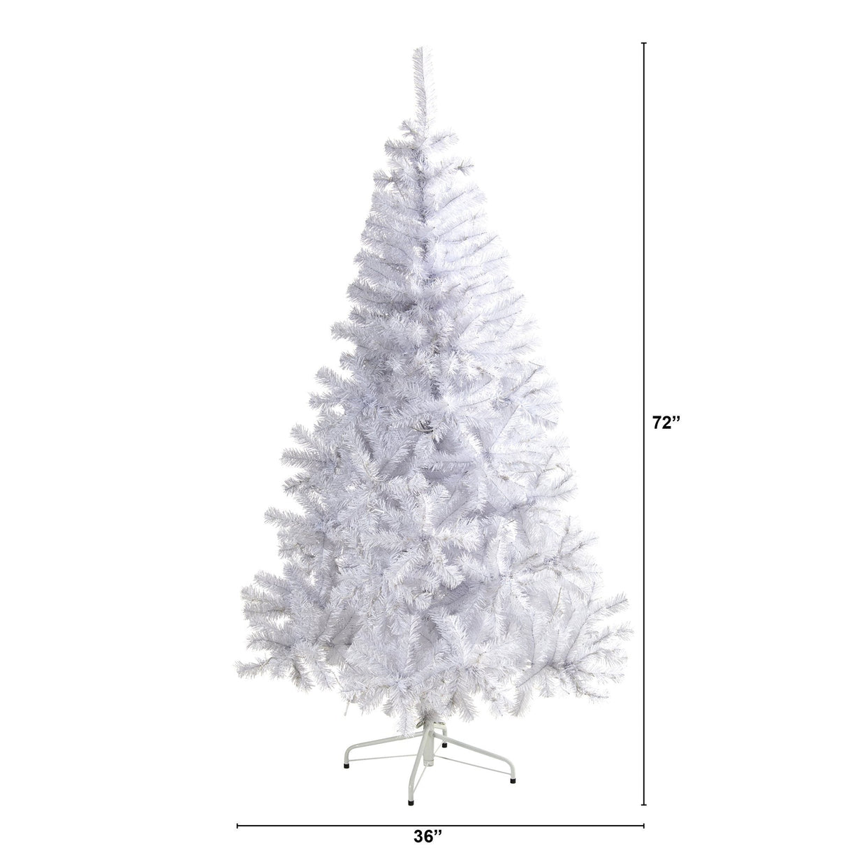 6’ White Artificial Christmas Tree with 680 Bendable Branches and 250 Clear LED Lights-Christmas Tree-Parc Decor