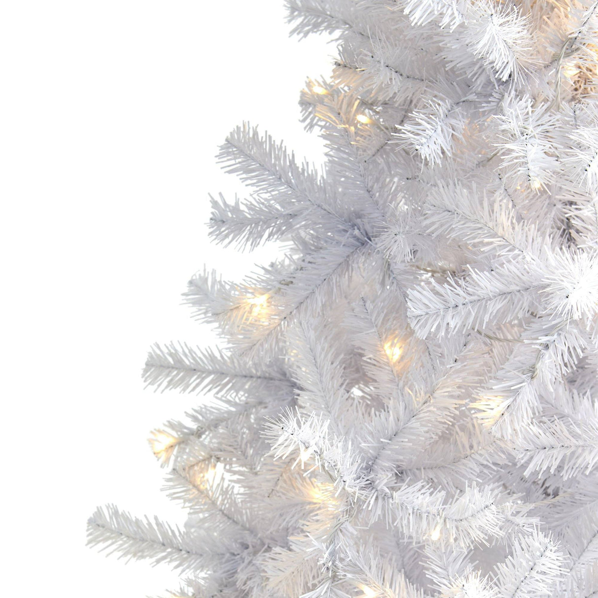 6’ White Artificial Christmas Tree with 680 Bendable Branches and 250 Clear LED Lights-Christmas Tree-Parc Decor