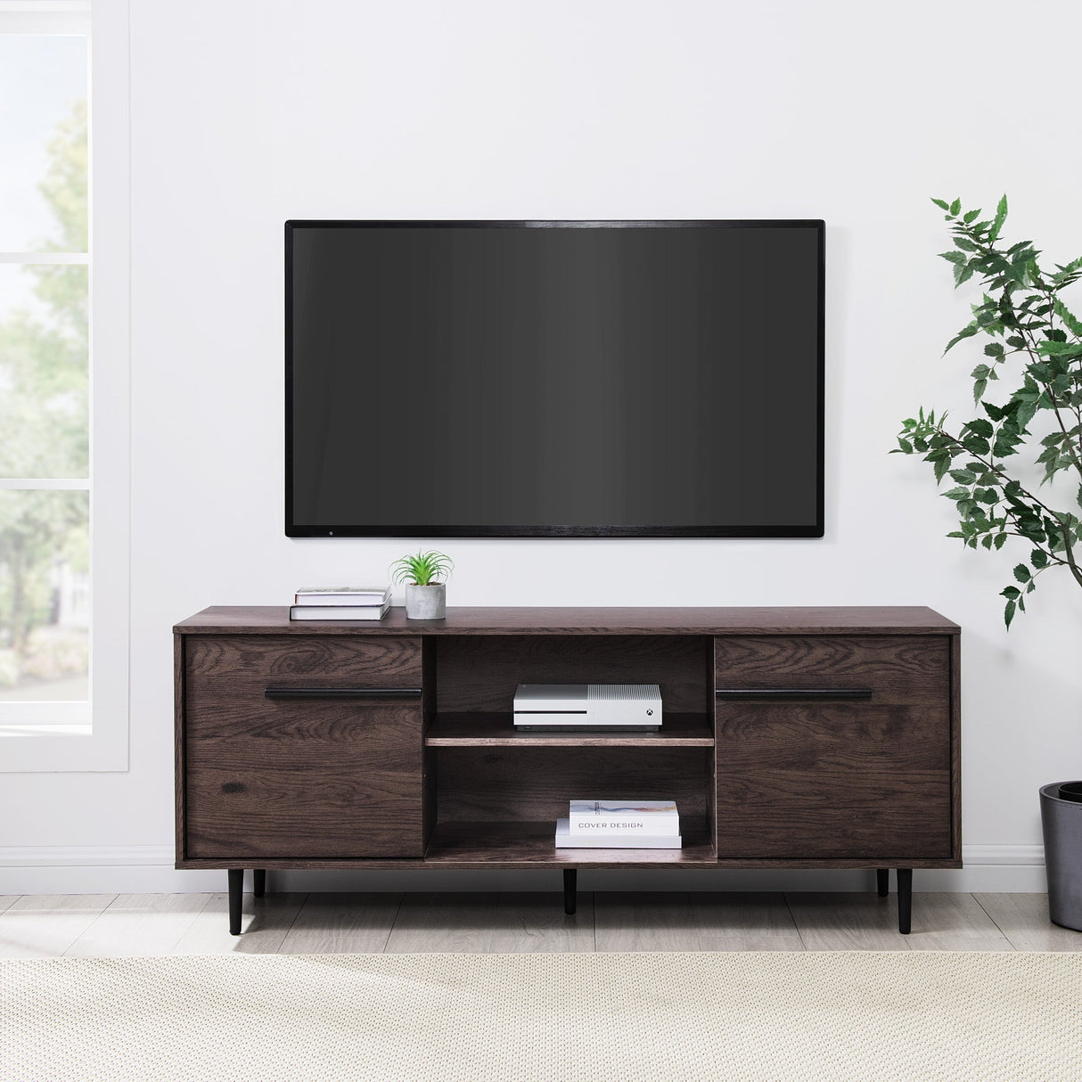 60" 2-Door Modern Media Console-Entertainment-Parc Decor